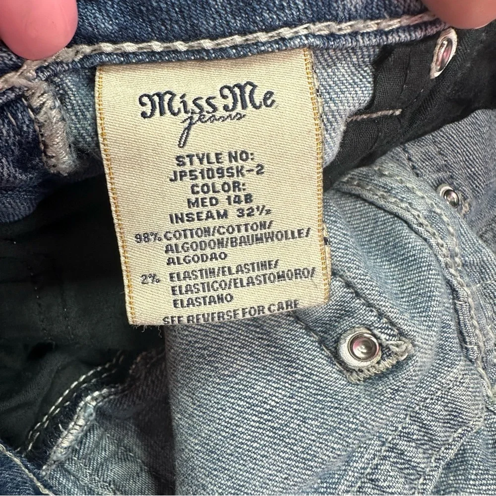 Miss Me low rise Y2K Distressed Skinny Jeans womens 27 embellished boho festival
